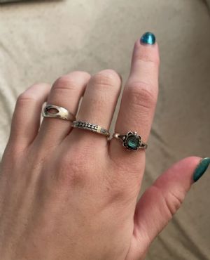 Silver Dotted Band Ring Customer Photo